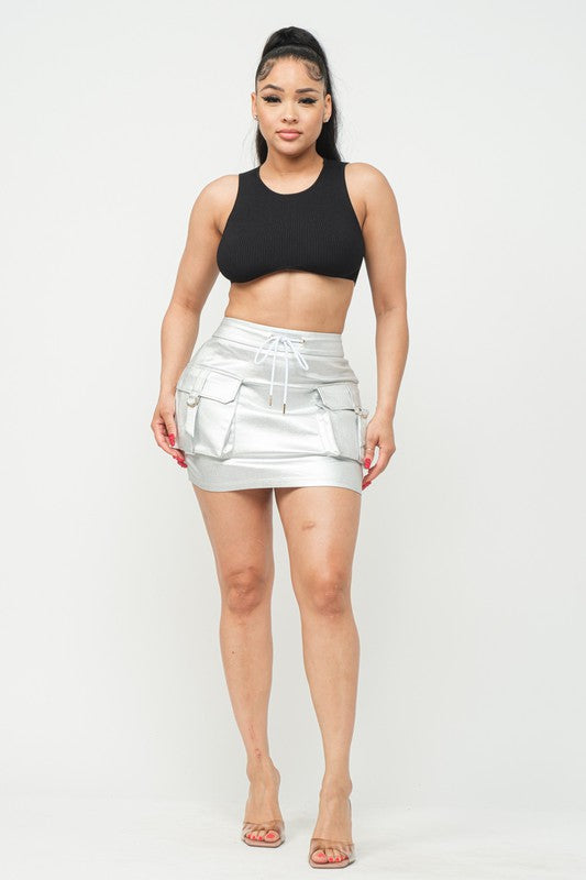 CARGO MINI SKIRT-BeautyRosee Boutique