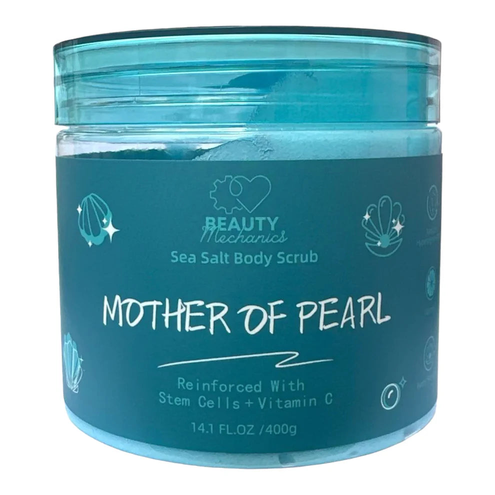 Beauty Mechanics Mother of Pearl Sea Salt Body Scrub | Radiance-Boosting Exfoliator