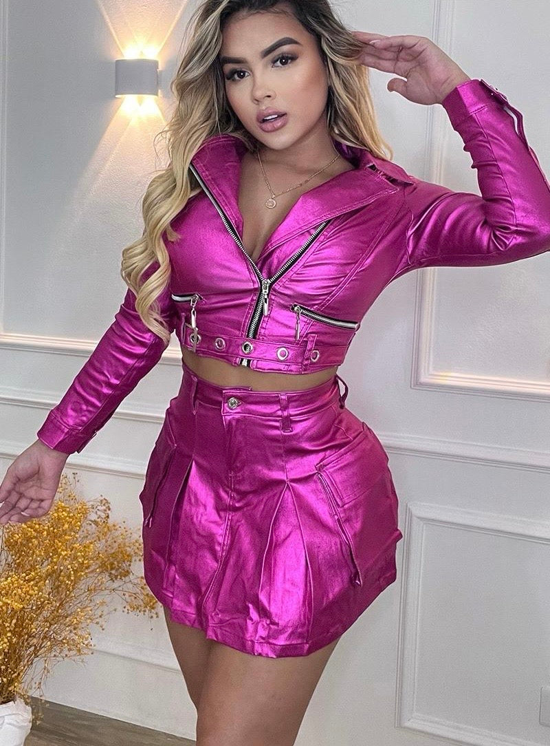 Pink Metallic Set-BeautyRosee Boutique