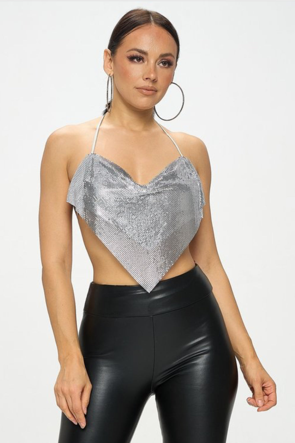 Silver Metal Top-BeautyRosee Boutique