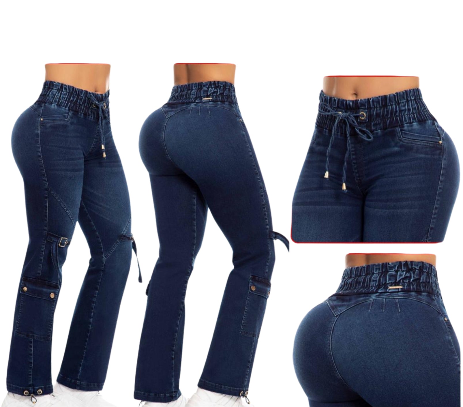 JEANS LEVANTA COLA TIRO ALTO AZUL OSCURO – 905812