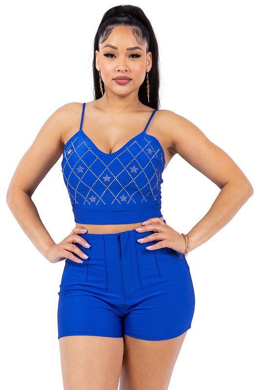 Royal Blue Bling Top-BeautyRosee Boutique