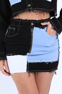 PATCHING FEELINGS MINI SKIRT-BeautyRosee Boutique